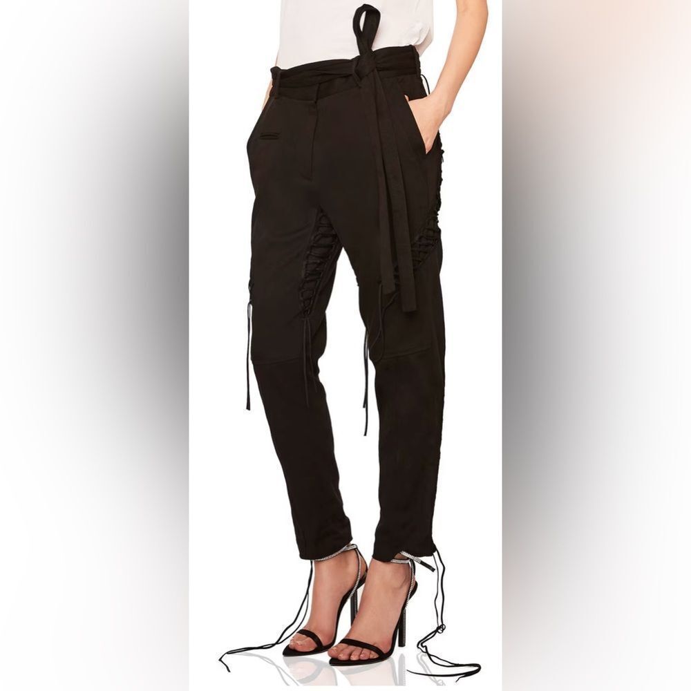 NWT Saint Laurent 100% cotton lace up belted pants , US6